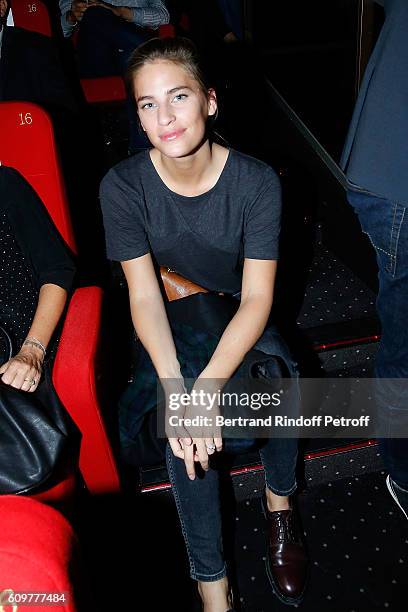 Model Solene Hebert attends the "Radin" Paris Premiere at Cinema Gaumont Opera on September 22, 2016 in Paris, France.