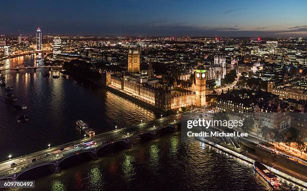 palace of westminster - london - big ben night stock pictures, royalty-free photos & images