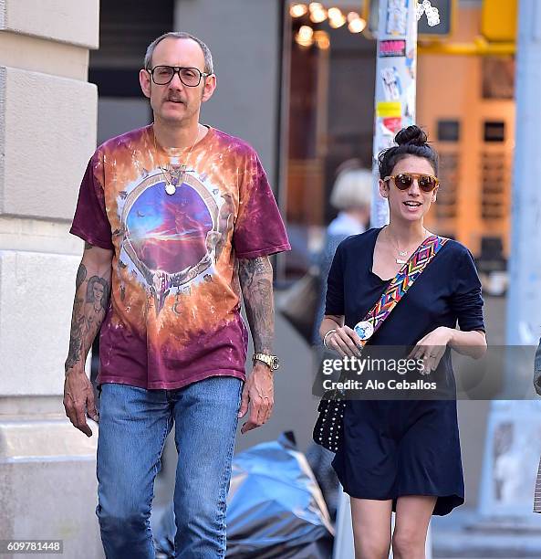 Terry Richardson and Alex Bolotow are seen in Soho on September 22, 2016 in New York City.