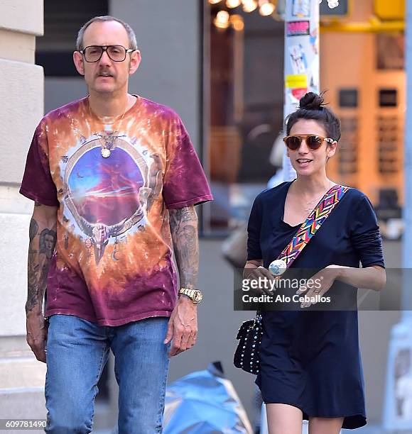 Terry Richardson and Alex Bolotow are seen in Soho on September 22, 2016 in New York City.