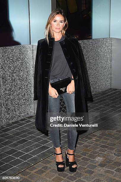 Miroslava Duma attends Miuccia Prada and Patrizio Bertelli private screening of a short movie by David O. Russell and dinner party at Fondazione...