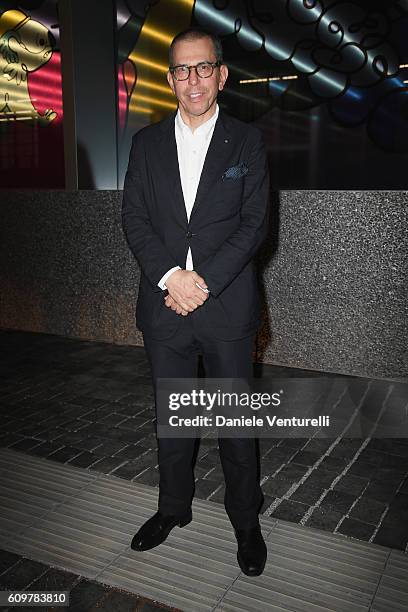 Jonathan Newhouse attends Miuccia Prada and Patrizio Bertelli private screening of a short movie by David O. Russell and dinner party at Fondazione...