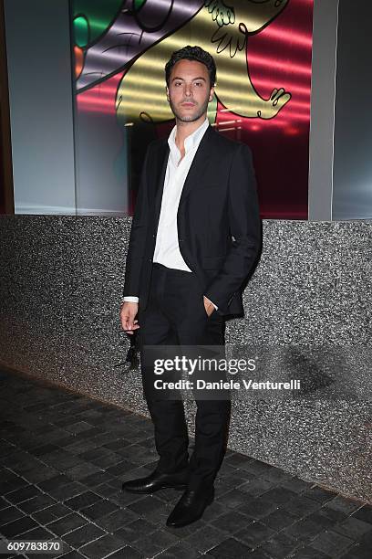 Jack Huston attends Miuccia Prada and Patrizio Bertelli private screening of a short movie by David O. Russell and dinner party at Fondazione Prada...