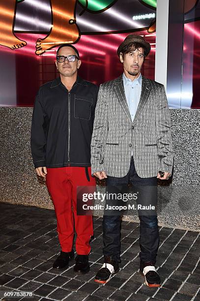 Giovanni Bianco and Steven Klein attend Miuccia Prada and Patrizio Bertelli private screening of a short movie by David O. Russell and dinner party...