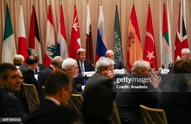 Secretary of State John Kerry attends the Meeting of the International Syria Support Group in New York, United States on September 22, 2016. World...