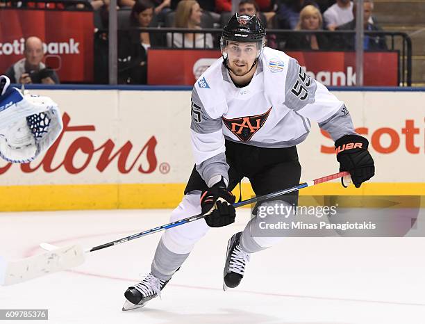 Mark Scheifele of Team North America skates against Team Finland during the World Cup of Hockey 2016 at Air Canada Centre on September 18, 2016 in...