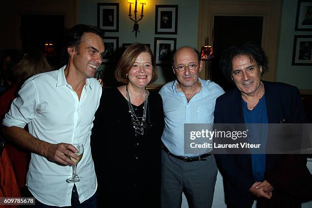 Sebastien Thiery, Anne Benoit, Gilles Gaston-Dreyfus and Eric Assous attend "Couple" Theater Play at Theatre Edouard VII on September 22, 2016 in...