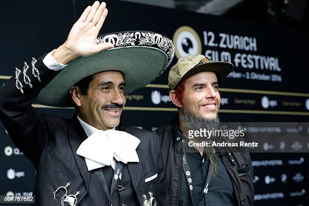 Agustin Jaime Garca Dominguez and Director Jose Villalobos Romero attend the 'Lion' premiere and opening ceremony of the 12th Zurich Film Festival at...