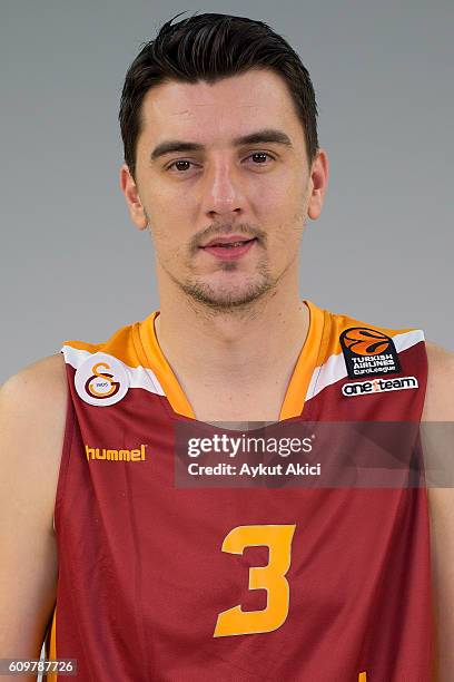 Emir Preldzic, #3 of Galatasaray Odeabank Istanbul poses during the 2016/2017 Turkish Airlines EuroLeague Media Day at Abdi Ipekci Arena on September...