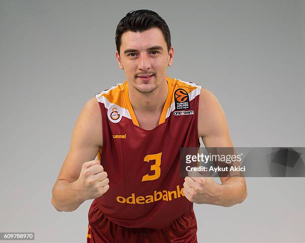 Emir Preldzic, #3 of Galatasaray Odeabank Istanbul poses during the 2016/2017 Turkish Airlines EuroLeague Media Day at Abdi Ipekci Arena on September...