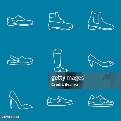 Shoes icons set Shoes icons set