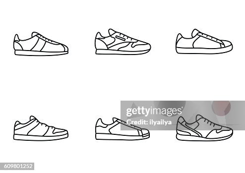 Sneakers icon set Sneakers icon set