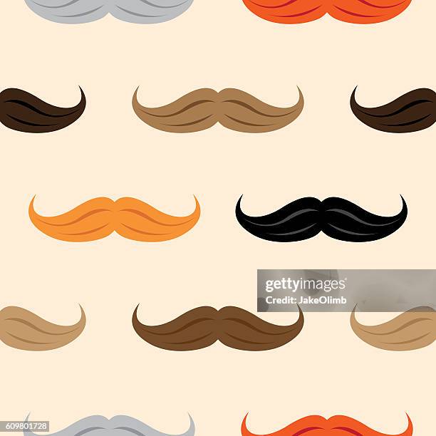 stockillustraties, clipart, cartoons en iconen met mustache pattern - blond haar