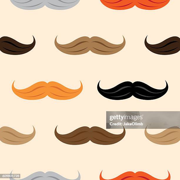 mustache pattern - blonde and brunette hair stock illustrations