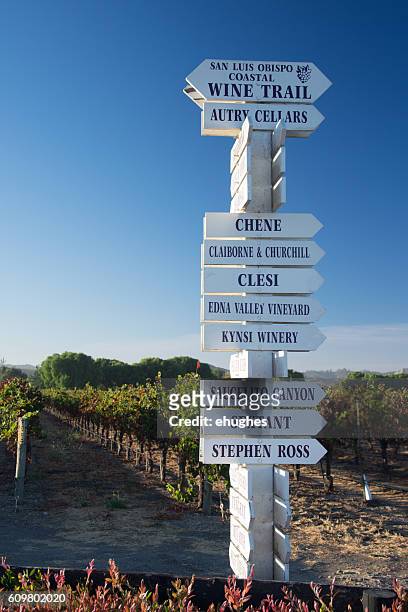 san luis obisbpo coastal wine trail - vineyard southern california stock-fotos und bilder