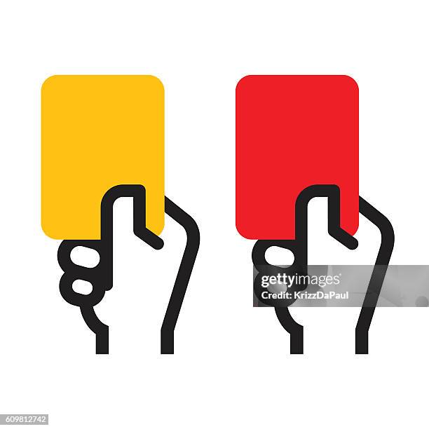 ilustraciones, imágenes clip art, dibujos animados e iconos de stock de tarjeta amarilla y tarjeta roja - soccer referee