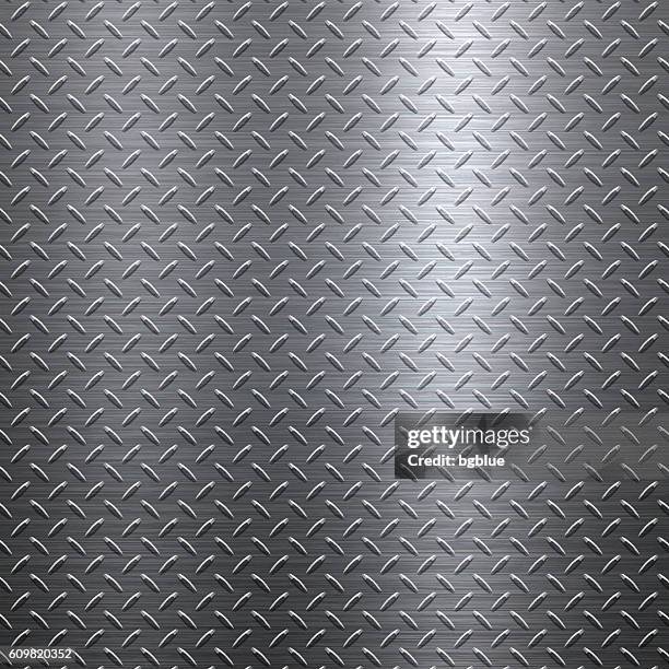 background of metal diamond plate in silver color - diamond plate stock illustrations