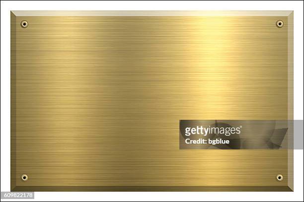 illustrazioni stock, clip art, cartoni animati e icone di tendenza di metal plate gold - sfondo in metallo spazzolato - brushed gold background