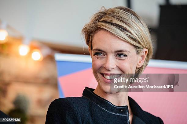 French Television Presenter and Food Critic Julie Andrieu attends the launch of the 7th edition of the initiative ‘Tous au restaurant’ that lasts...
