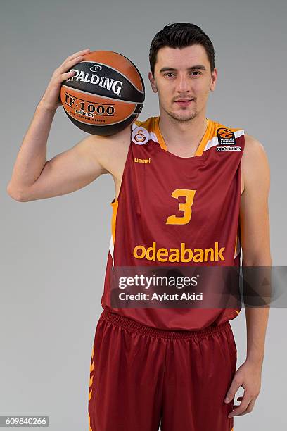 Emir Preldzic, #3 of Galatasaray Odeabank Istanbul poses during the 2016/2017 Turkish Airlines EuroLeague Media Day at Abdi Ipekci Arena on September...