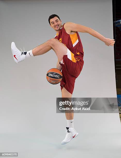 Emir Preldzic, #3 of Galatasaray Odeabank Istanbul poses during the 2016/2017 Turkish Airlines EuroLeague Media Day at Abdi Ipekci Arena on September...