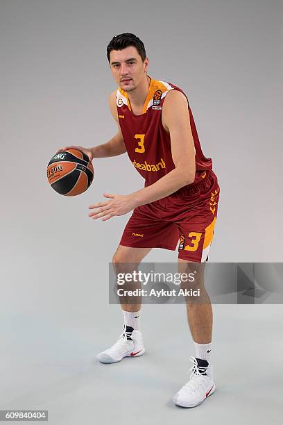 Emir Preldzic, #3 of Galatasaray Odeabank Istanbul poses during the 2016/2017 Turkish Airlines EuroLeague Media Day at Abdi Ipekci Arena on September...