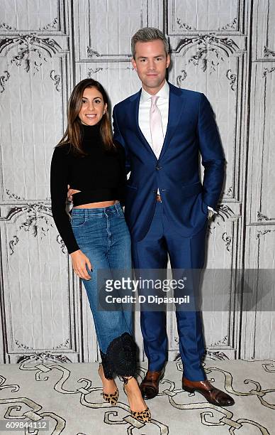 Emilia Bechrakis and Ryan Serhant attend the Build Series to discuss their upcoming Bravo wedding special at AOL HQ on September 22, 2016 in New York...