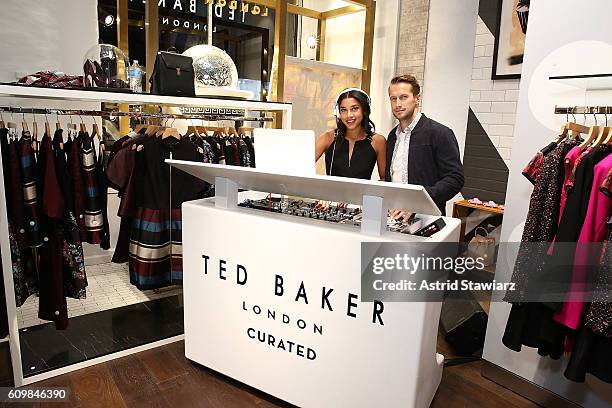 Hannah Bronfman and Brendan Fallis attend Ted Baker Wooster VIP Event on September 22, 2016 in New York City.