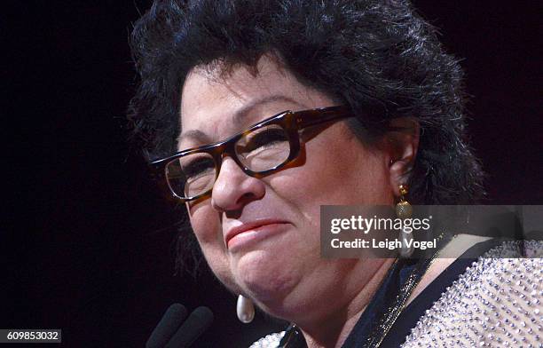 Supreme Court Justice Sonia Sotomayor receives the Leadership Award during the 29th Hispanic Heritage Awards at the Warner Theatre on September 22,...