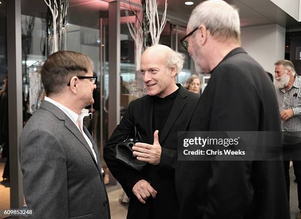 Photographers Matthew Rolston, Timothy Greenfield-Sanders and Greg Gorman attend the opening celebration for IDENTITY: Timothy Greenfield-Sanders The...