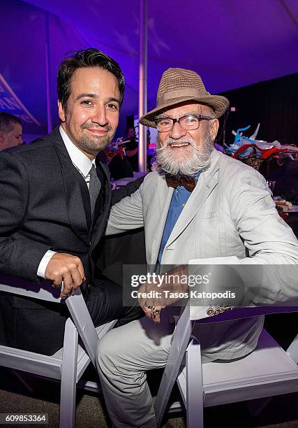 Lin-Manuel Miranda and Antonio Martorell is honored at the National Puerto Rican CEIBA Awards, 2016 Raices Gala at National Museum Of Puerto Rican...