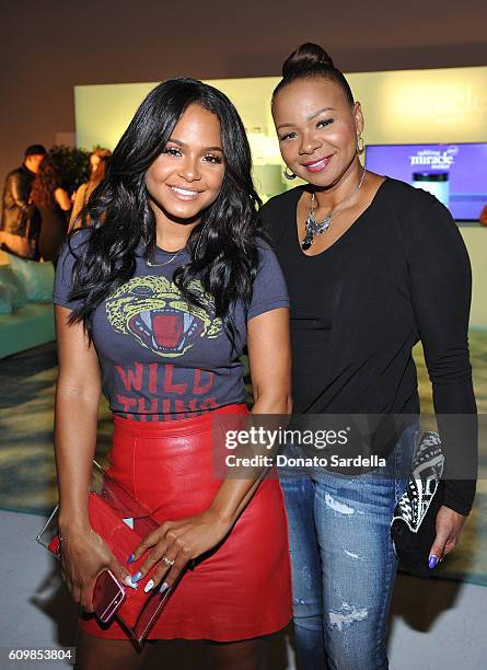 Singer Christina Milian and Carmen Milian attend The Age of Cool hosted by Philosophy and Ellen Pompeo at Quixote on September 22, 2016 in West...