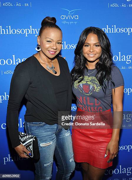 Carmen Milian and singer Christina Milian attend The Age of Cool hosted by Philosophy and Ellen Pompeo at Quixote on September 22, 2016 in West...