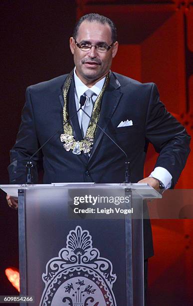 George Herrera receives a Business Award during the 29th Hispanic Heritage Awards at the Warner Theatre on September 22, 2016 in Washington, DC.
