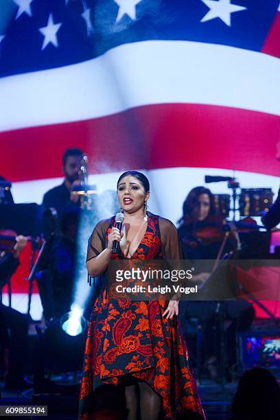 Ailyn Prez performs during the 29th Hispanic Heritage Awards at Warner Theatre on September 22, 2016 in Washington, DC.