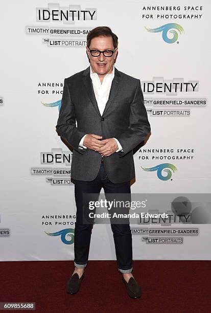 Photographer Matthew Rolston arrives at IDENTITY: Timothy Greenfield-Sanders The List Portraits exhibition opening at the Annenberg Space for...