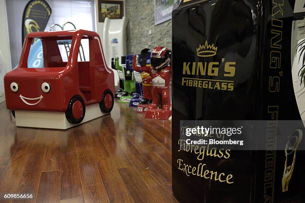 Fiberglass playground car stands on display at a King's Fiberglass Pty. Ltd. Facility in Melbourne, Australia, on Wednesday, Aug. 17, 2016. Reserve...