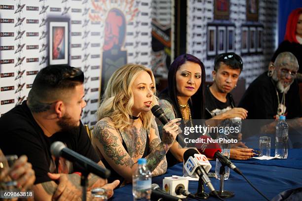 Official launch of the 4th Internacionael Tattoo Convention 'Middle of the World' with special guests, recognized body artists on mute, tattooists as...