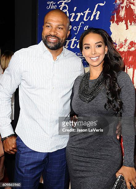 Derek Fisher and Gloria Govan attend the premiere of "The Birth of a Nation" at ArcLight Cinemas Cinerama Dome on September 21, 2016 in Hollywood,...
