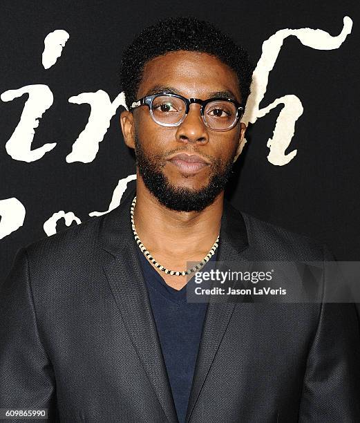 Actor Chadwick Boseman attends the premiere of "The Birth of a Nation" at ArcLight Cinemas Cinerama Dome on September 21, 2016 in Hollywood,...