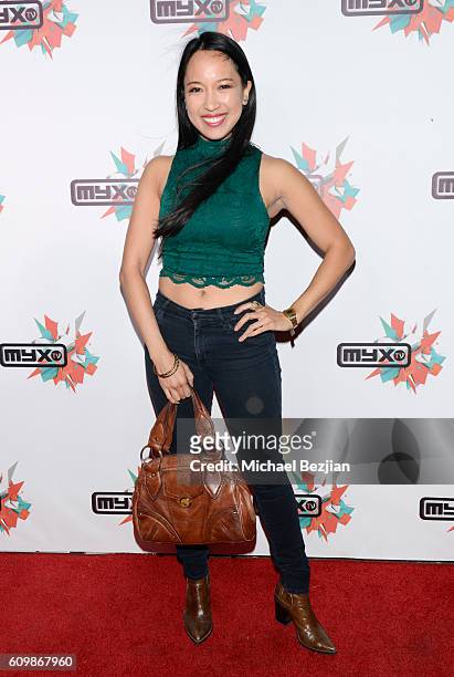 Actress Cynthia San Luis arrives at MYX TV presents Cast Me! on September 22, 2016 in Los Angeles, California.