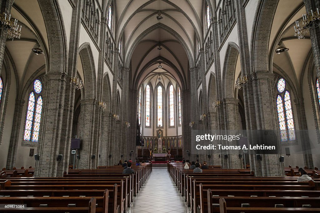 Inside the Myeongdong Cathedral in Seoul