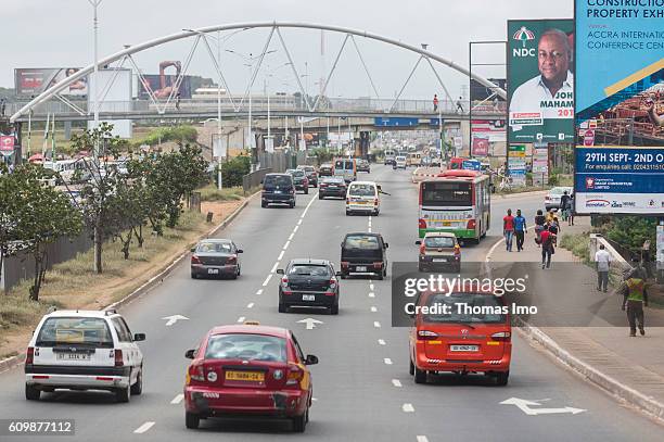 Accra, Ghana Road traffic in Ghana's capital Accra on September 05, 2016 in Accra, Ghana.