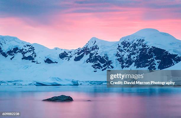 pink sunset antarctica - antarctica stock pictures, royalty-free photos & images