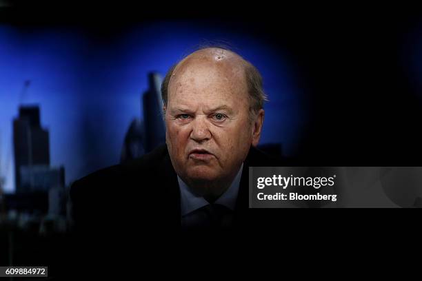 Michael Noonan, Ireland's finance minister, speaks during a Bloomberg Television interview in London, U.K., on Friday, Sept. 23, 2016. Ireland is...