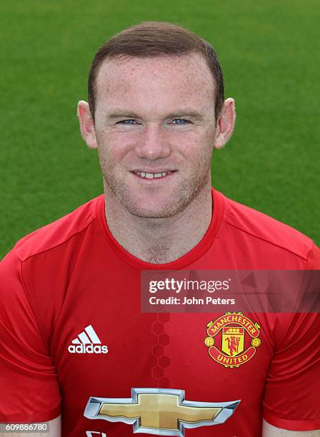 Wayne Rooney of Manchester United poses for a portrait at the Manchester United Official Photocall on September 19, 2016 in Manchester, England.