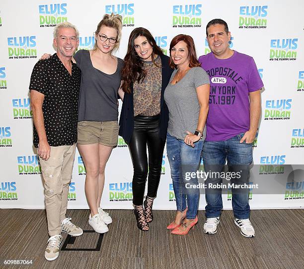 Idina Menzel visits "The Elvis Duran Z100 Morning Show" with Elvis Duran, Bethany Watson, Danielle Monaro and Skeery Jones at Z100 Studio on...