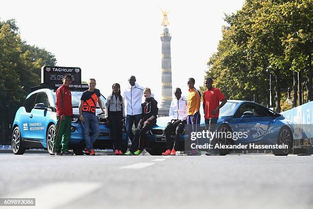 Yuki Kawauchi of Japan, Steffen Uliczka of Germany, Aberu Kebede of Ethiopia, ormer world record holder Wilson Kipsang of Kenya, Katharina Heinig of...