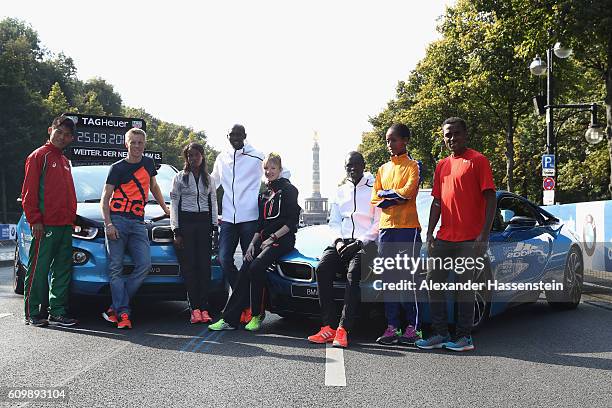 Yuki Kawauchi of Japan, Steffen Uliczka of Germany, Aberu Kebede of Ethiopia, ormer world record holder Wilson Kipsang of Kenya, Katharina Heinig of...