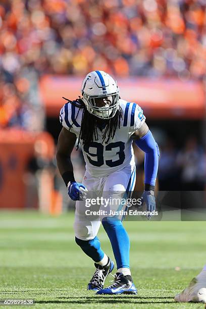 Outside Linebacker Erik Walden of the Indianapolis Colts at Sports Authority Field at Mile High on September 18, 2016 in Denver, Colorado.